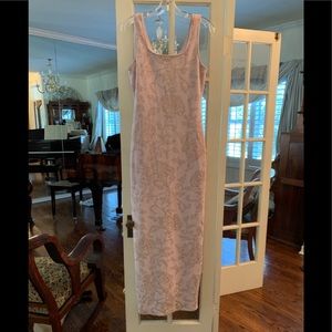 Vintage Pale Pink Full Length Gown with Crystals